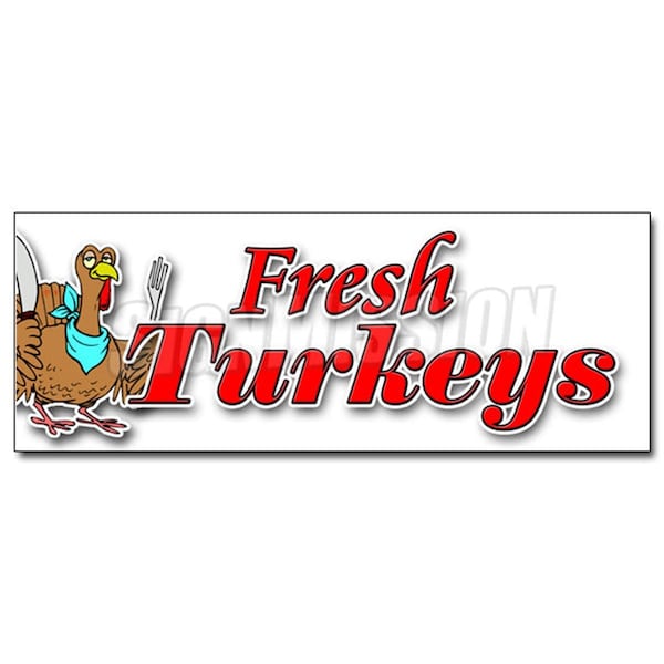 Amistad 12 in. Fresh Turkeys Decal Sticker - Free Range Holiday Plump Organic No Chemical AM3926492 - main